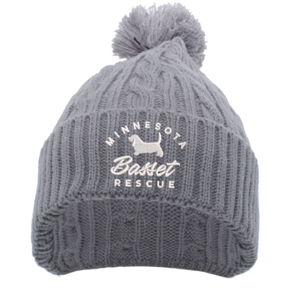 Pacific Headwear - Cable Knit Pom-Pom Beanie - Embroidered Logo Thumbnail