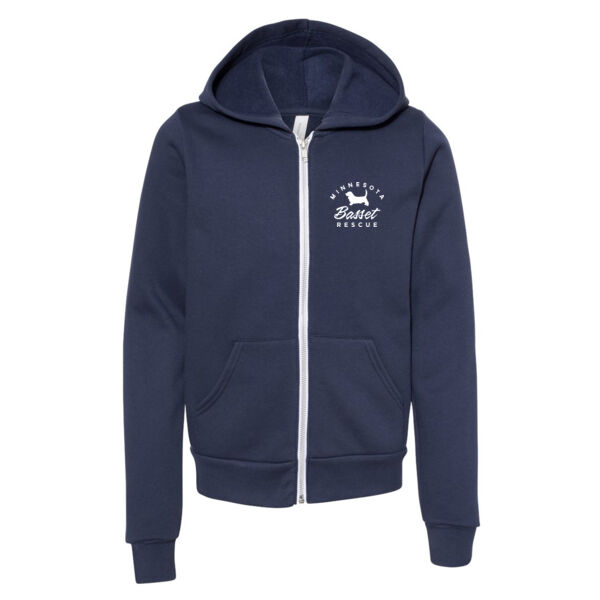 Bella & Canvas Youth Sponge Fleece Full Zip Hoodie - Printed Logos Thumbnail