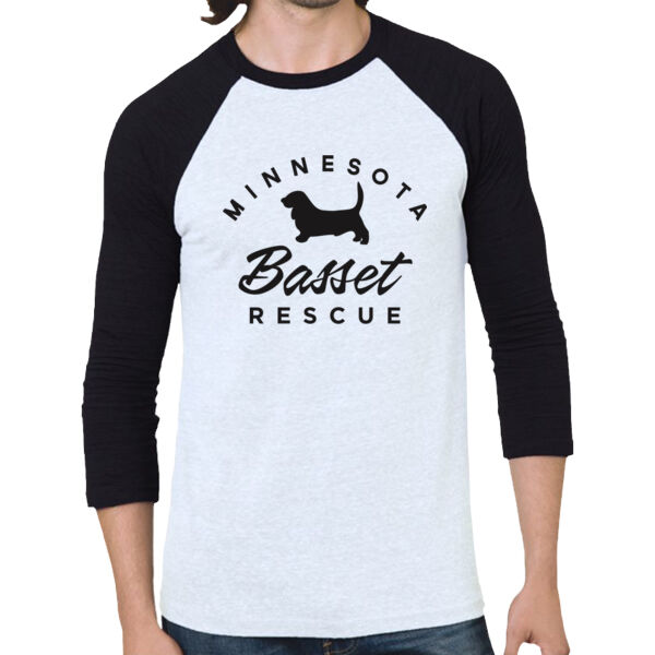 Bayside - Triblend Three-Quarter Sleeve Raglan T-Shirt - Printed Logo Thumbnail