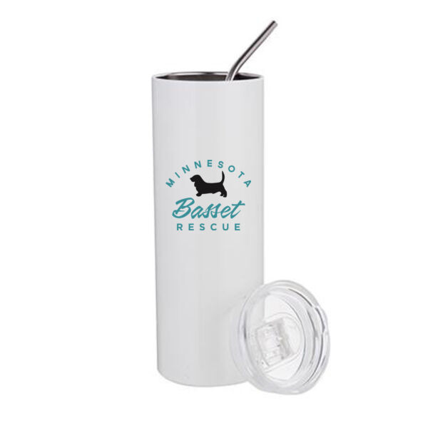 20oz Stainless Steel Tumbler W/Straw & Lid - Sublimated Logo Thumbnail
